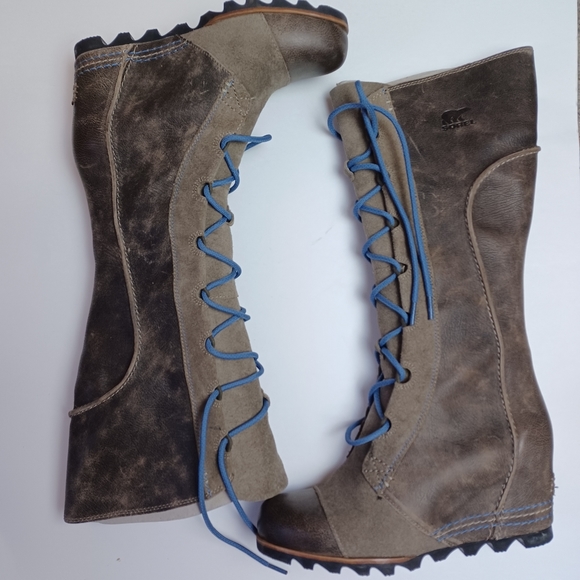 Sorel Women's Cate the Great Wedge Boots, Pebble (9) - Picture 2 of 9